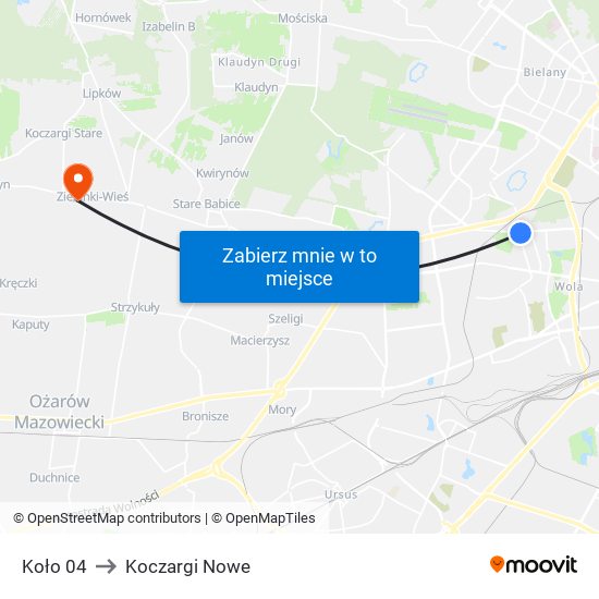 Koło 04 to Koczargi Nowe map