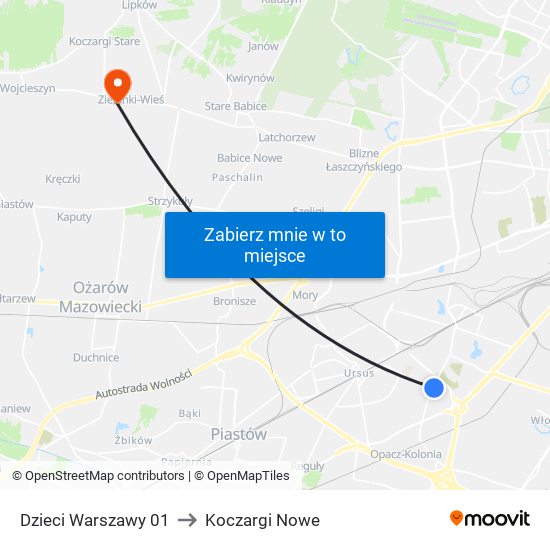 Dzieci Warszawy 01 to Koczargi Nowe map