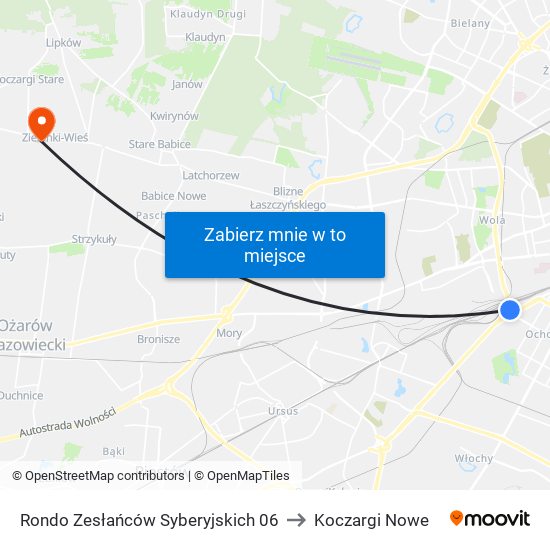 Rondo Zesłańców Syberyjskich 06 to Koczargi Nowe map