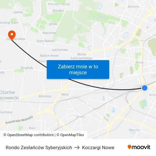 Rondo Zesłańców Syberyjskich to Koczargi Nowe map