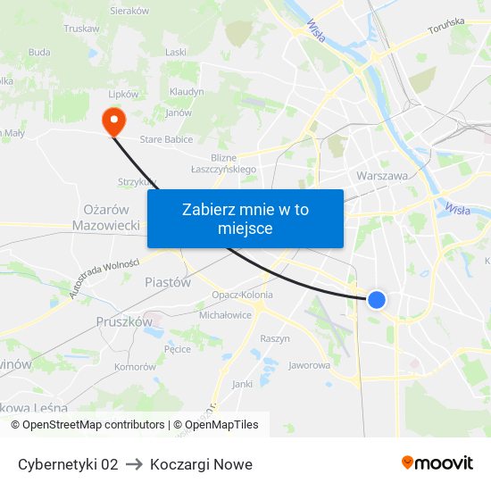 Cybernetyki 02 to Koczargi Nowe map