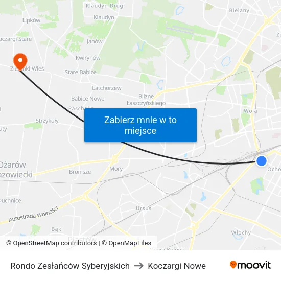 Rondo Zesłańców Syberyjskich to Koczargi Nowe map