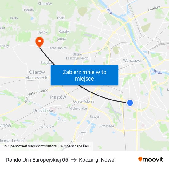 Rondo Unii Europejskiej 05 to Koczargi Nowe map