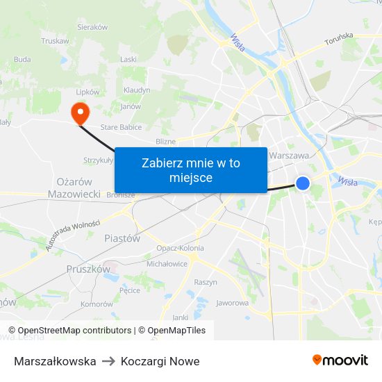 Marszałkowska 01 to Koczargi Nowe map