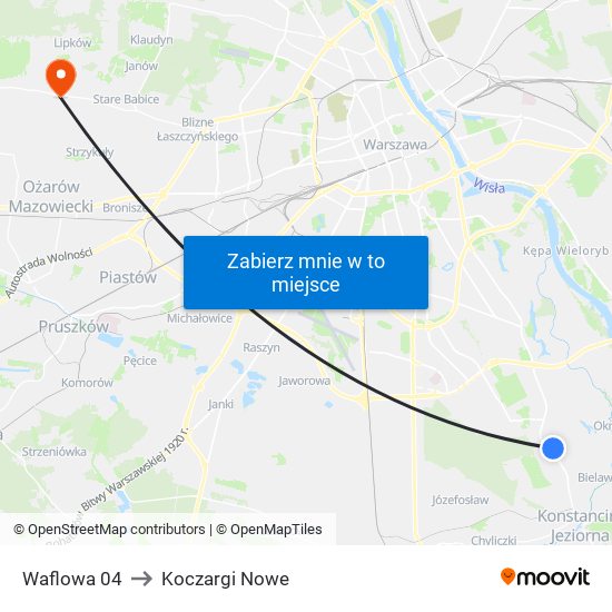 Waflowa 04 to Koczargi Nowe map