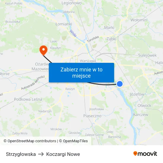 Strzygłowska to Koczargi Nowe map