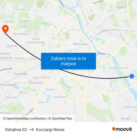 Odrębna 02 to Koczargi Nowe map