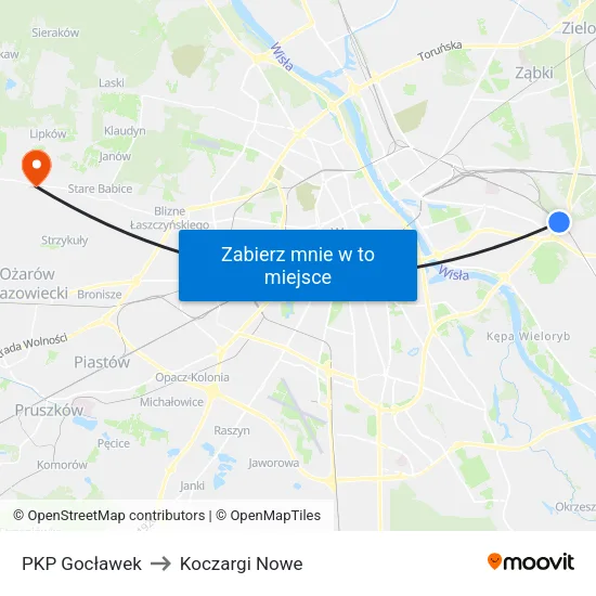 PKP Gocławek to Koczargi Nowe map