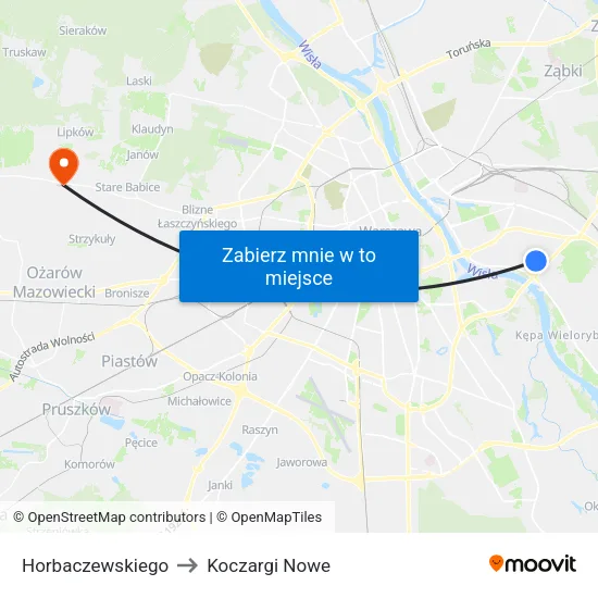Horbaczewskiego to Koczargi Nowe map