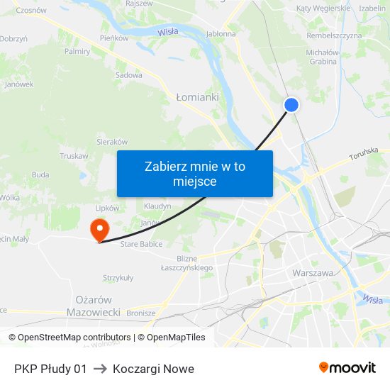 PKP Płudy 01 to Koczargi Nowe map