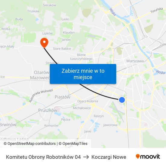 Komitetu Obrony Robotników 04 to Koczargi Nowe map