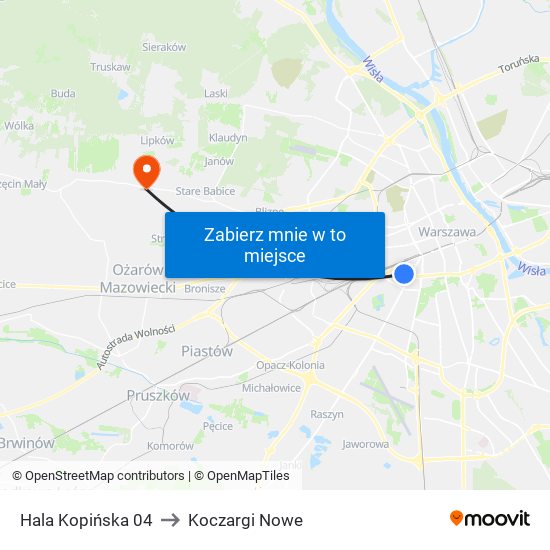 Hala Kopińska 04 to Koczargi Nowe map