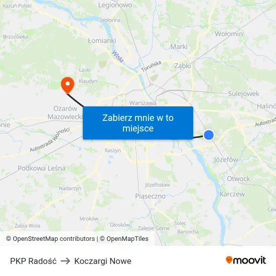 PKP Radość to Koczargi Nowe map