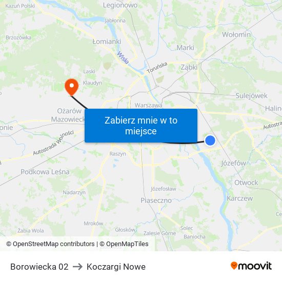 Borowiecka 02 to Koczargi Nowe map