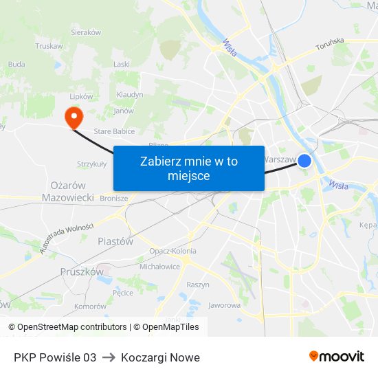 PKP Powiśle 03 to Koczargi Nowe map