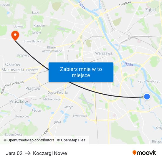 Jara 02 to Koczargi Nowe map