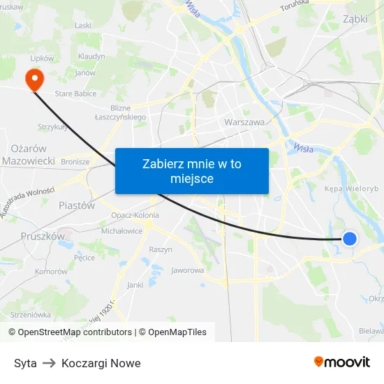 Syta to Koczargi Nowe map