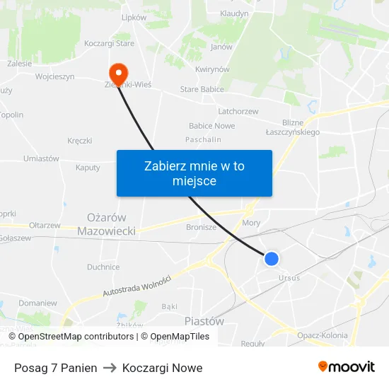 Posag 7 Panien to Koczargi Nowe map
