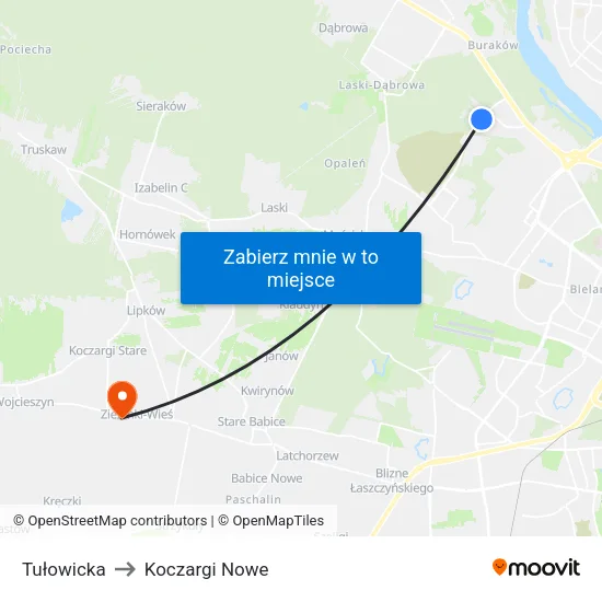 Tułowicka to Koczargi Nowe map