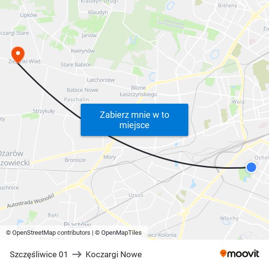 Szczęśliwice 01 to Koczargi Nowe map