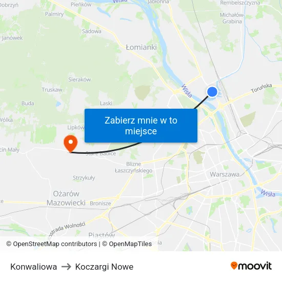 Konwaliowa to Koczargi Nowe map