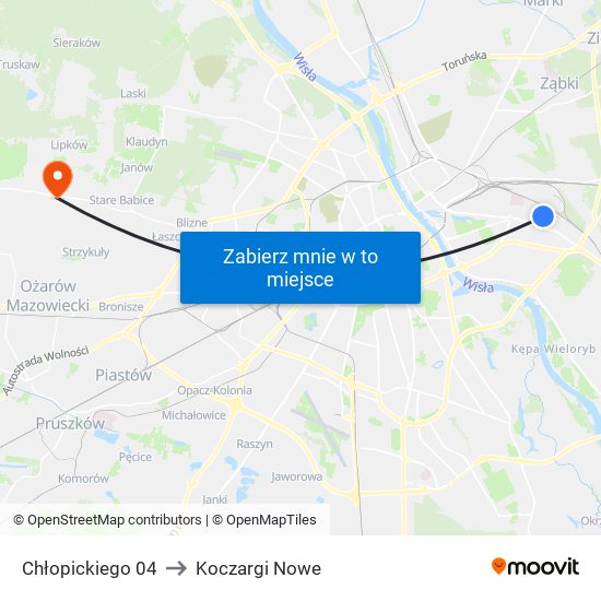 Chłopickiego 04 to Koczargi Nowe map