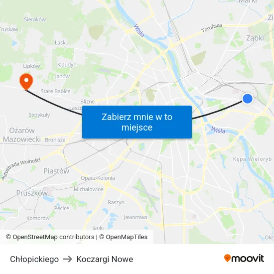 Chłopickiego to Koczargi Nowe map