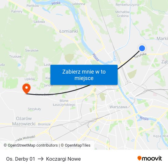 Os. Derby 01 to Koczargi Nowe map