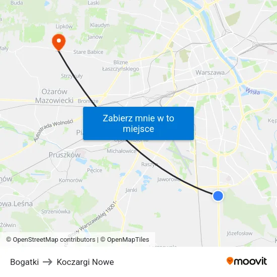 Bogatki to Koczargi Nowe map