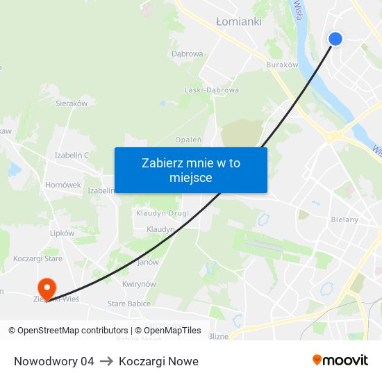 Nowodwory 04 to Koczargi Nowe map