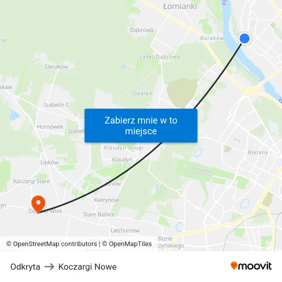 Odkryta to Koczargi Nowe map