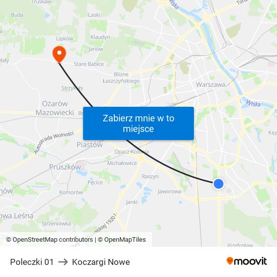 Poleczki 01 to Koczargi Nowe map