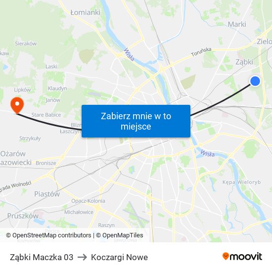 Ząbki Maczka 03 to Koczargi Nowe map