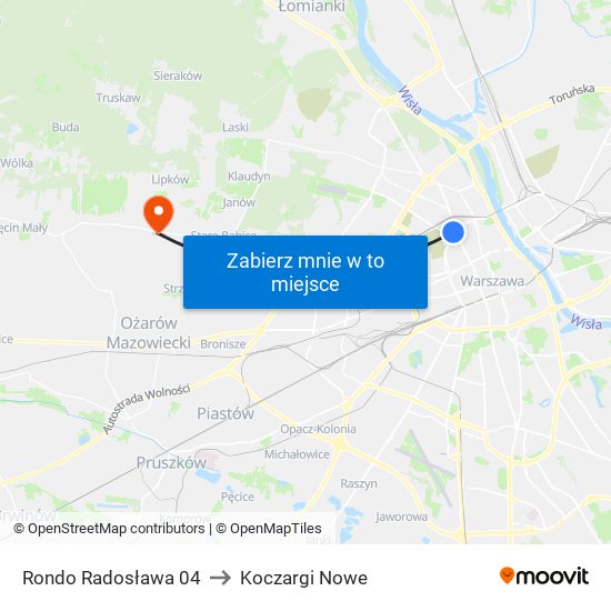 Rondo Radosława 04 to Koczargi Nowe map