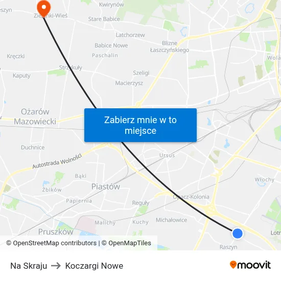 Na Skraju to Koczargi Nowe map