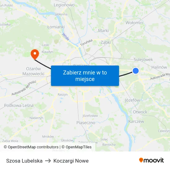 Szosa Lubelska to Koczargi Nowe map