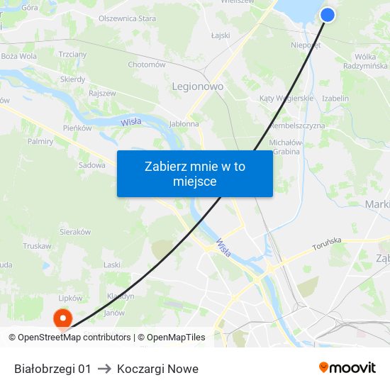 Białobrzegi 01 to Koczargi Nowe map