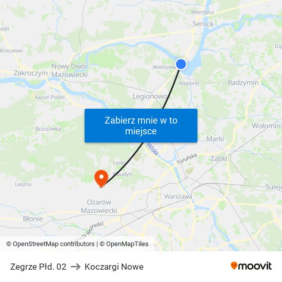 Zegrze Płd. 02 to Koczargi Nowe map