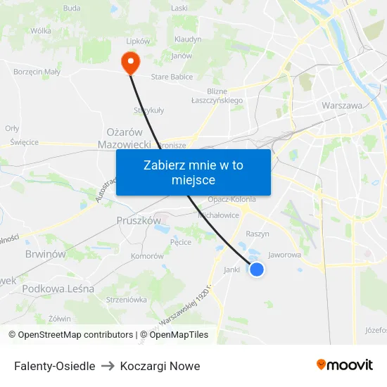 Falenty - Osiedle to Koczargi Nowe map