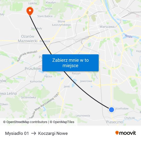 Mysiadło to Koczargi Nowe map