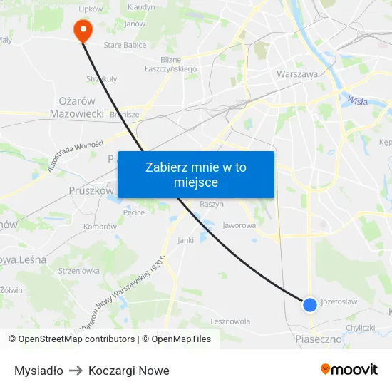 Mysiadło to Koczargi Nowe map