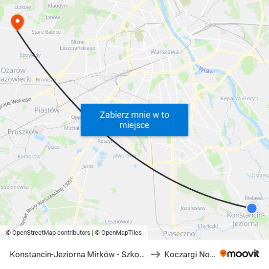 Konstancin-Jeziorna Mirków - Szkoła 02 to Koczargi Nowe map