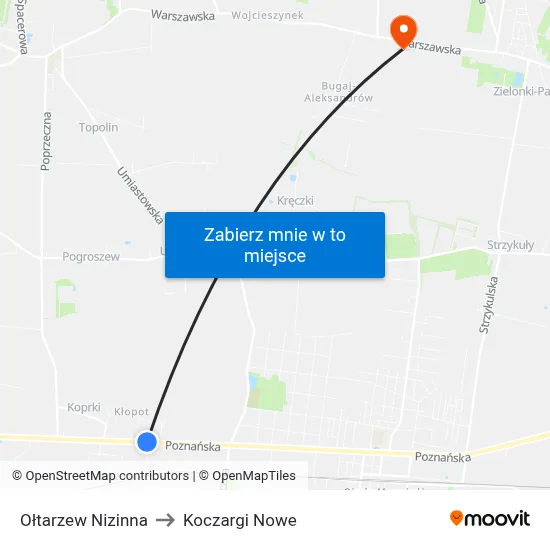 Ołtarzew Nizinna to Koczargi Nowe map