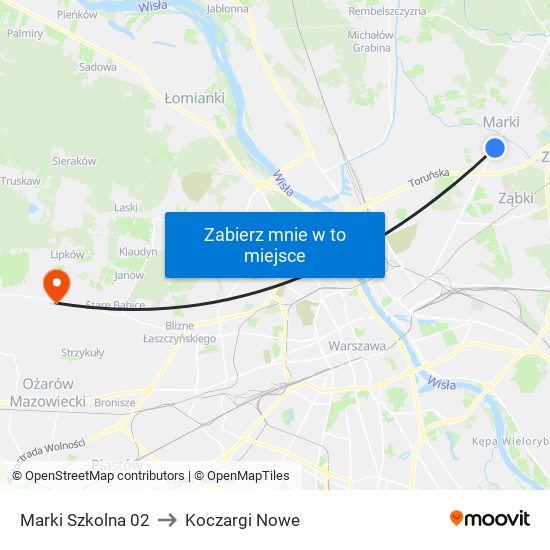 Marki Szkolna 02 to Koczargi Nowe map