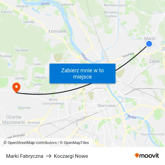 Marki Fabryczna to Koczargi Nowe map