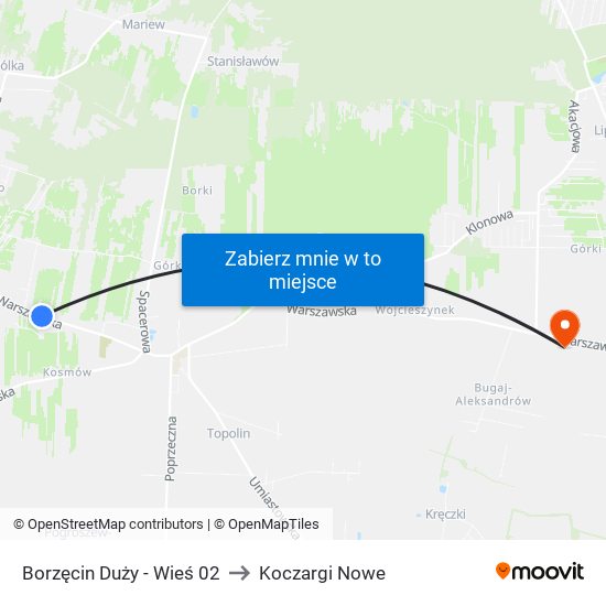 Borzęcin Duży - Wieś 02 to Koczargi Nowe map