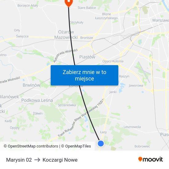 Marysin 02 to Koczargi Nowe map
