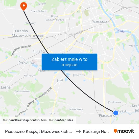 Piaseczno Książąt Mazowieckich 02 to Koczargi Nowe map