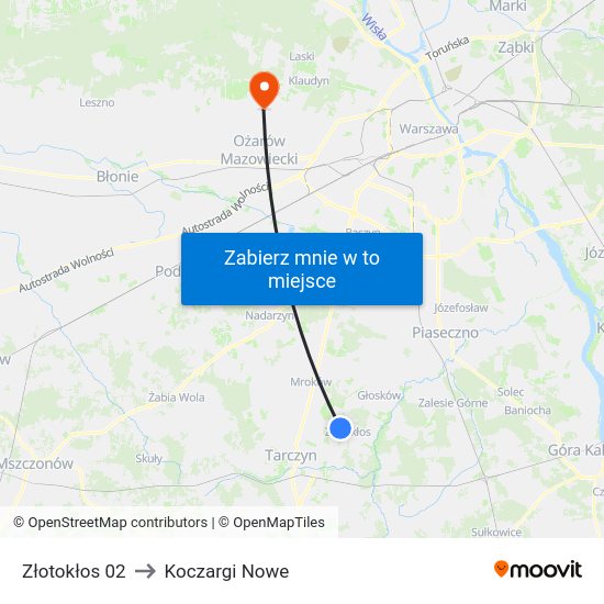 Złotokłos 02 to Koczargi Nowe map