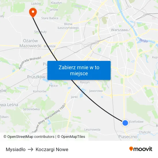 Mysiadło to Koczargi Nowe map